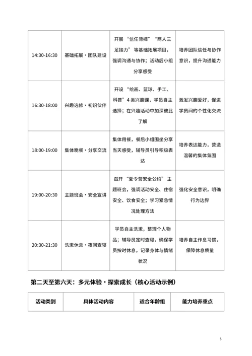 通用青少年夏令营活动策划案