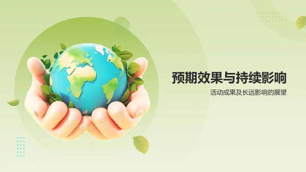 绿色3D风世界地球日PPT模板