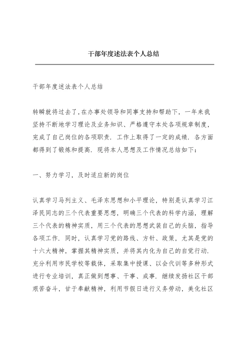干部年度述法表个人总结.docx