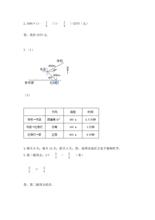 人教版六年级上册数学 期中测试卷精品【名师推荐】.docx