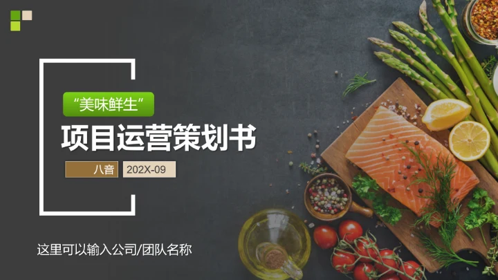 美味生鲜项目运营策划书PPT模板
