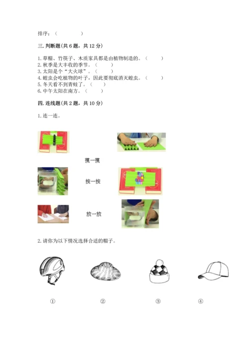 教科版二年级上册科学期末测试卷及完整答案.docx