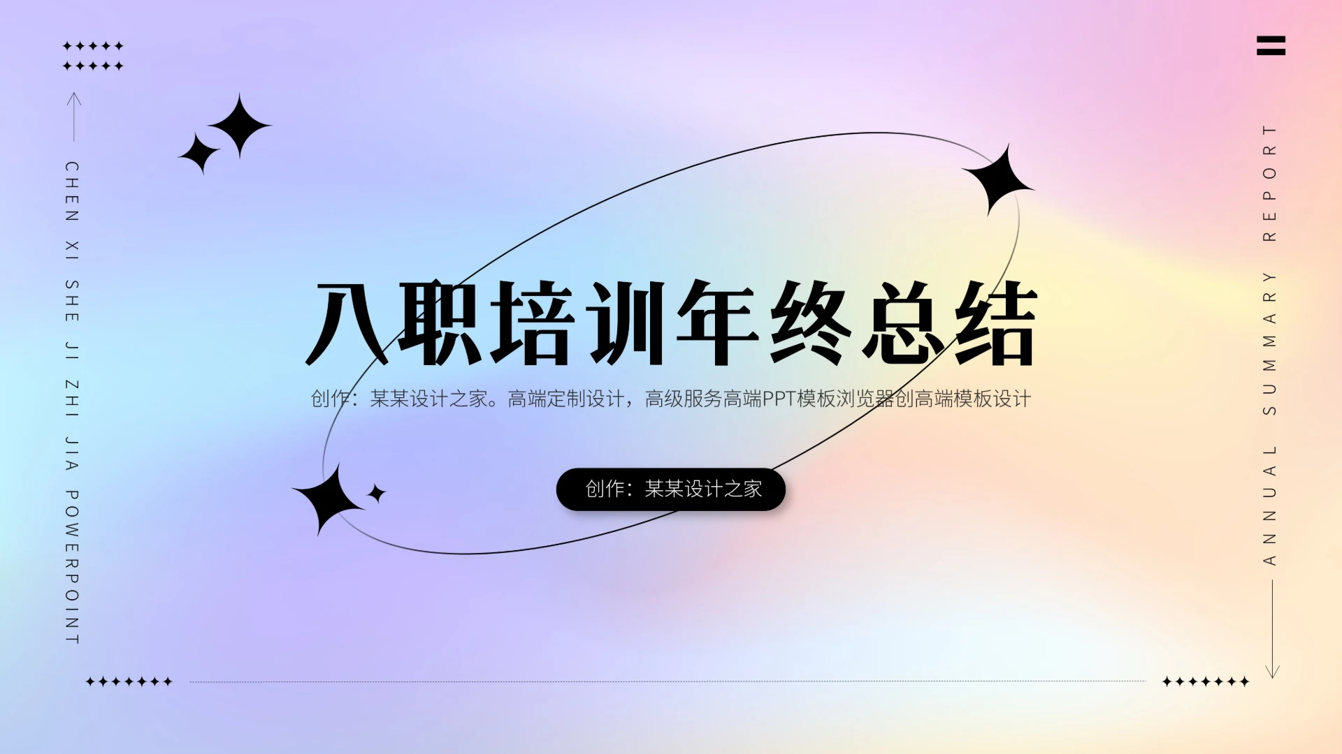 彩色弥散风入职培训年终总结汇报述职PPT模板