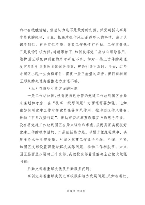 园区中层干部专题民主生活会个人检视剖析材料 (2).docx