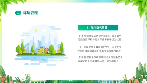 绿色清新插画风创建文明城市共建美好家园PPT