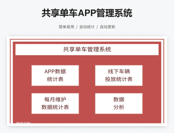共享单车APP管理系统