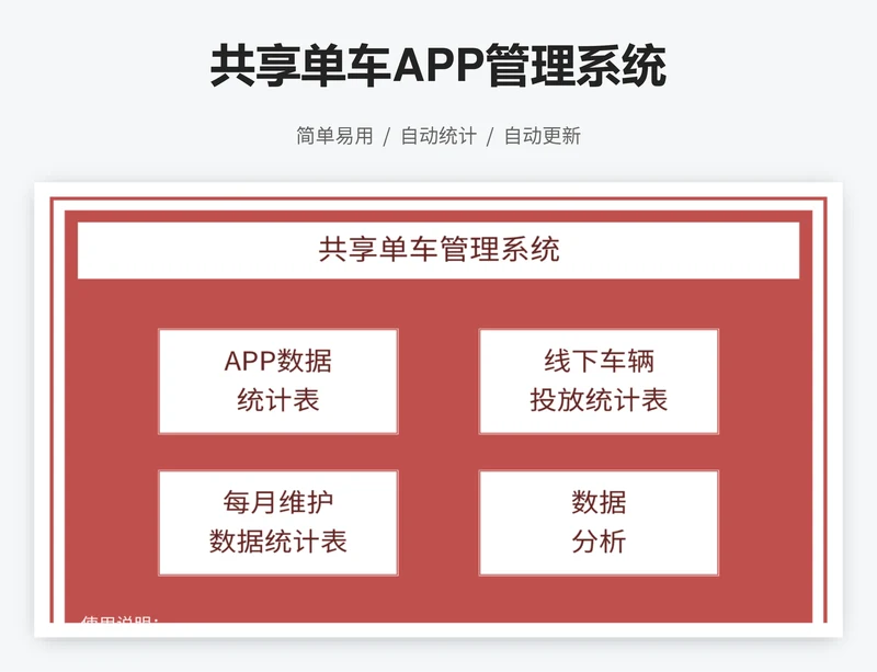 共享单车APP管理系统