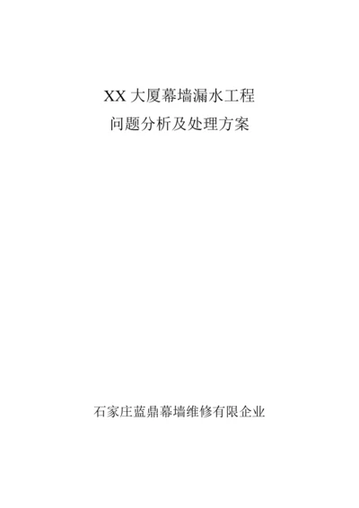 大厦幕墙漏水维修方案.docx