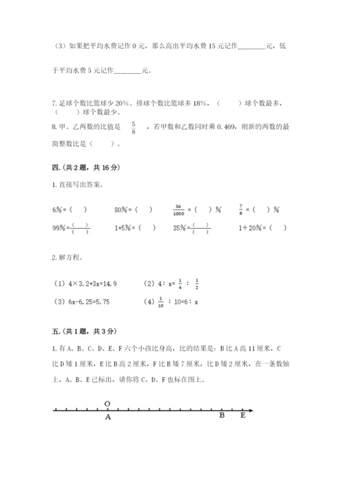 人教版数学六年级下册试题期末模拟检测卷及参考答案【能力提升】.docx