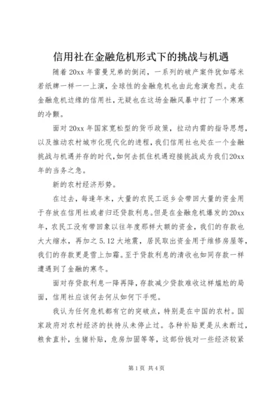 信用社在金融危机形式下的挑战与机遇.docx