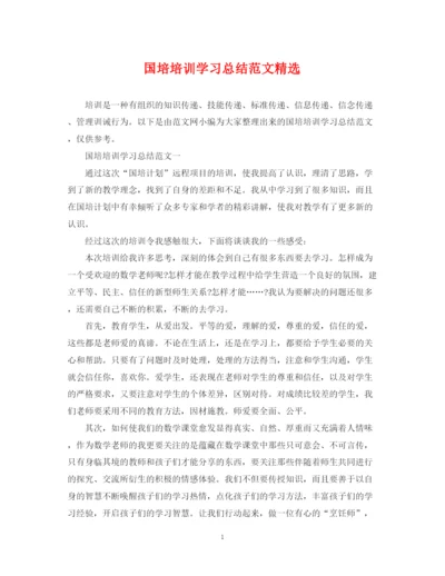 精编之国培培训学习总结范文精选.docx