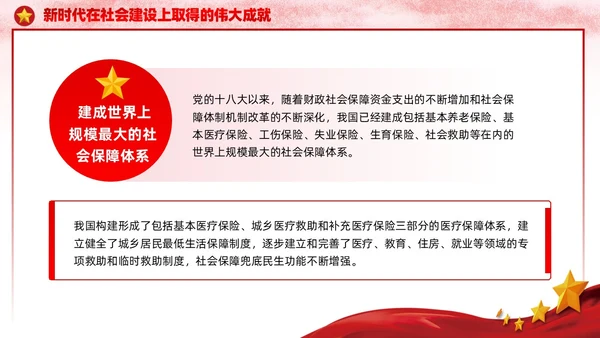 红色党建社会建设伟大成就主题教育宣传党课PPT模板