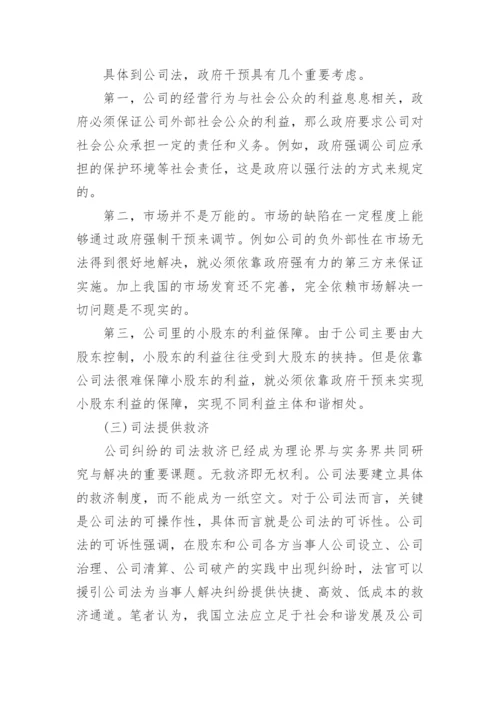 有关公司法论文范文.docx