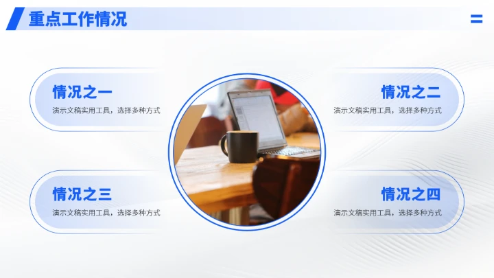 蓝色公司总结汇报述职PPT模板