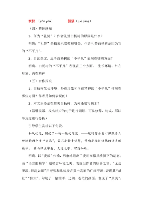 15白杨礼赞教学设计
