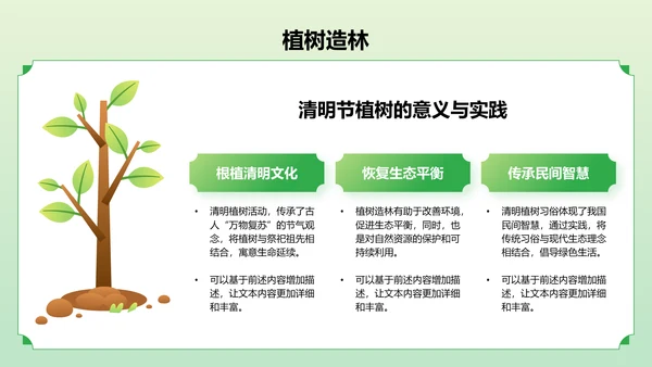 绿色国潮风二十四节气之清明节PPT模板