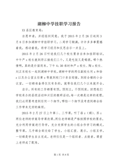 湖柳中学挂职学习报告.docx