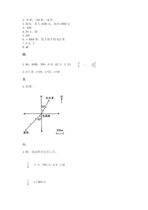 西师大版六年级数学下学期期末测试题精品及答案.docx