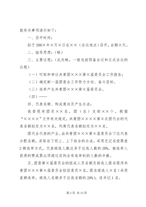 共青团支部委员会成立大会的请示.docx