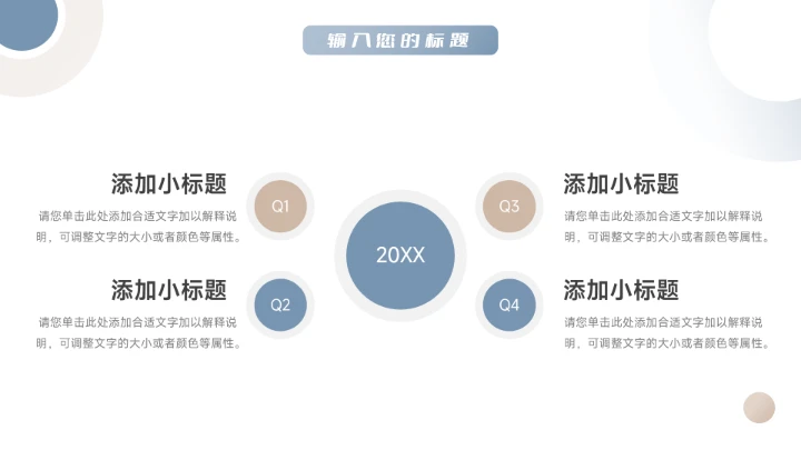 蓝金简洁大气年终总结汇报PPT模板