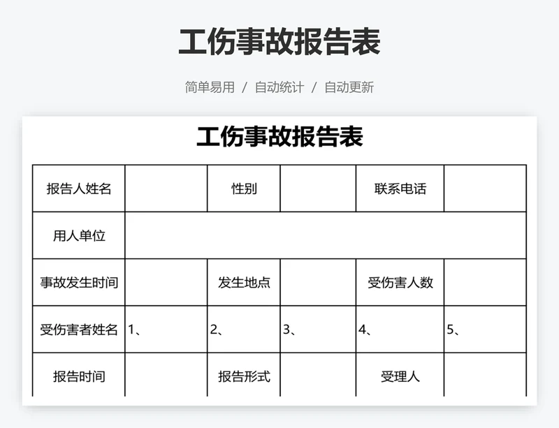 工伤事故报告表