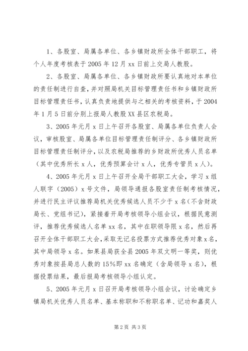 财政二00五年度考核工作实施方案 (3).docx