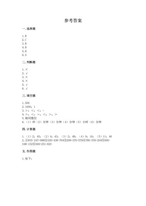 小学三年级上册数学期中测试卷【各地真题】.docx