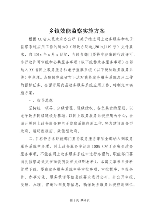 乡镇效能监察实施方案.docx