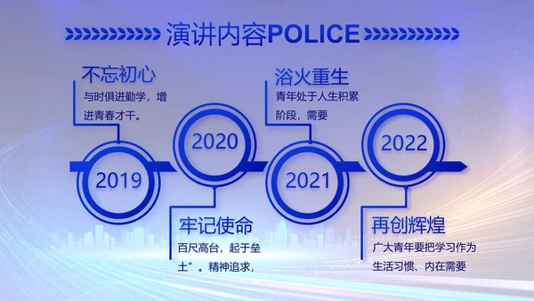 蓝色大气警察公安工作汇报总结PPT动态模板