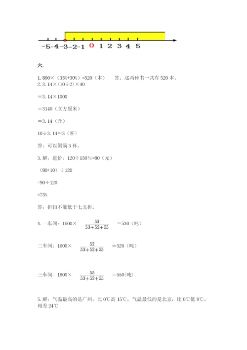小学数学六年级下册竞赛试题含答案（满分必刷）.docx