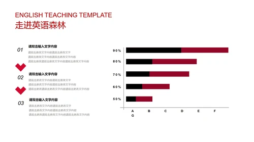 红色微立体英语教学PPT模板