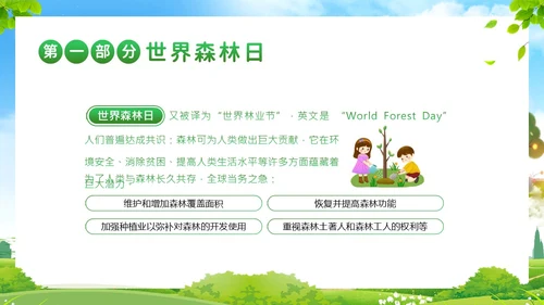 世界森林日保护森林爱护地球主题班会PPT课件