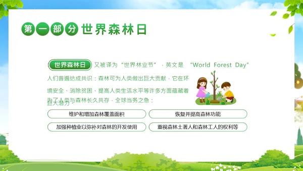 世界森林日保护森林爱护地球主题班会PPT课件