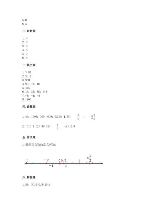芷江侗族自治县六年级下册数学期末测试卷附答案.docx