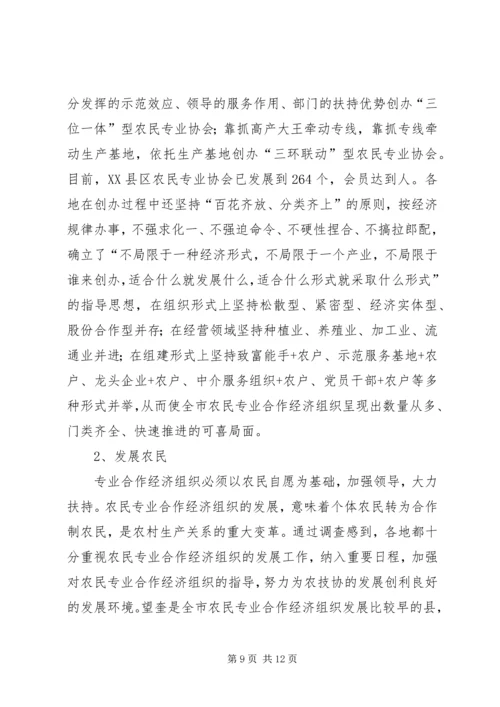 关于全市农民专业合作经济组织的调查 (6).docx