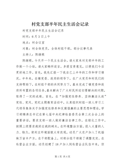 村党支部半年民主生活会记录.docx