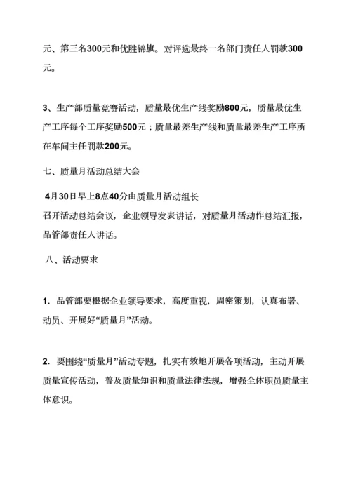 学校作文之学校质量月活动专项方案.docx