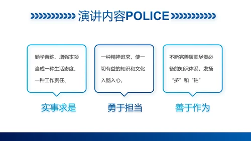 蓝色大气公安警察职责工作汇报PPT