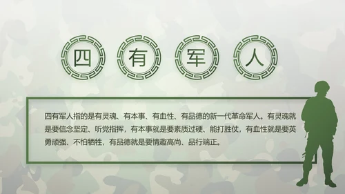 迷彩风格青春梦强军梦八一部队军事PPT
