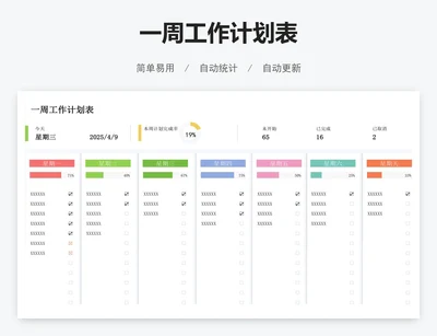 一周工作计划表
