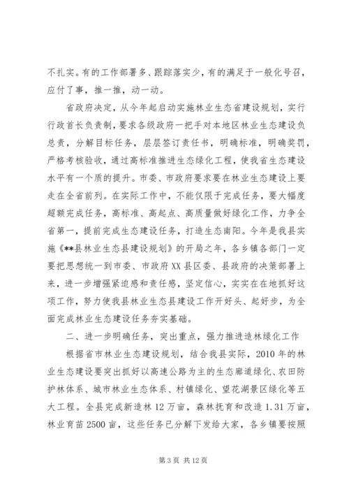 县林业生态建设工作会议上的讲话.docx