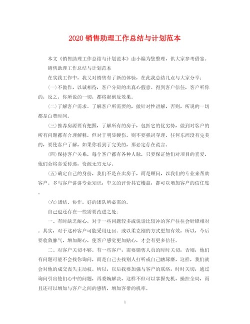 精编之销售助理工作总结与计划范本.docx