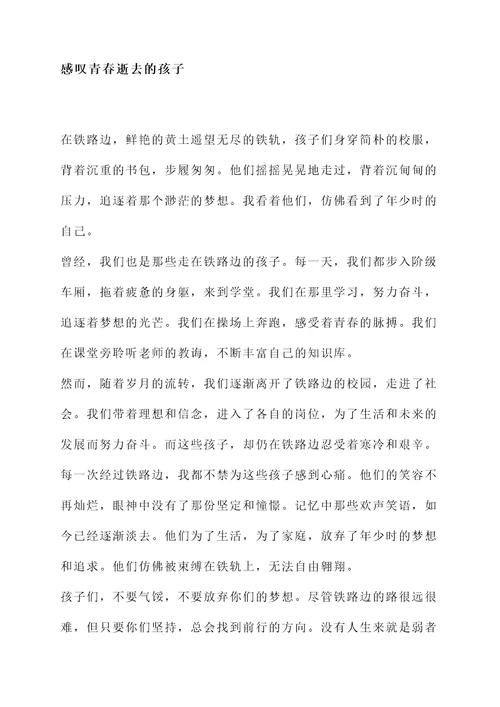 铁路边的孩子读书感言