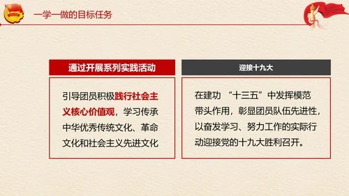 中国共青团一学一做学习解读ppt模板