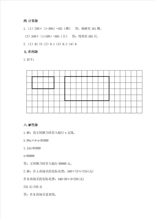 小学六年级下册数学期末测试卷附答案基础题