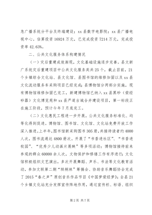 乡镇文新广局上半年工作总结及下半年工作安排.docx