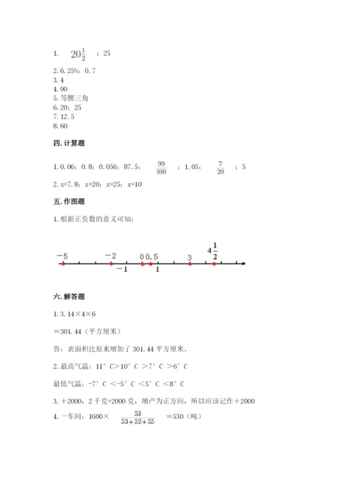 人教版六年级下册数学期末测试卷含答案【实用】.docx