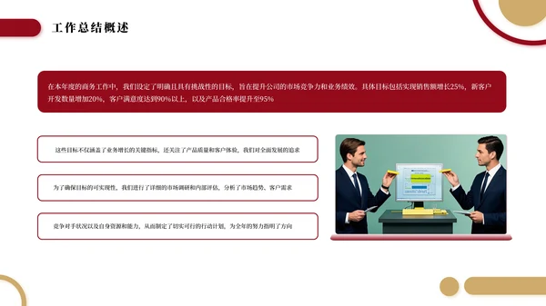 红色简约商务商业工作总结汇报