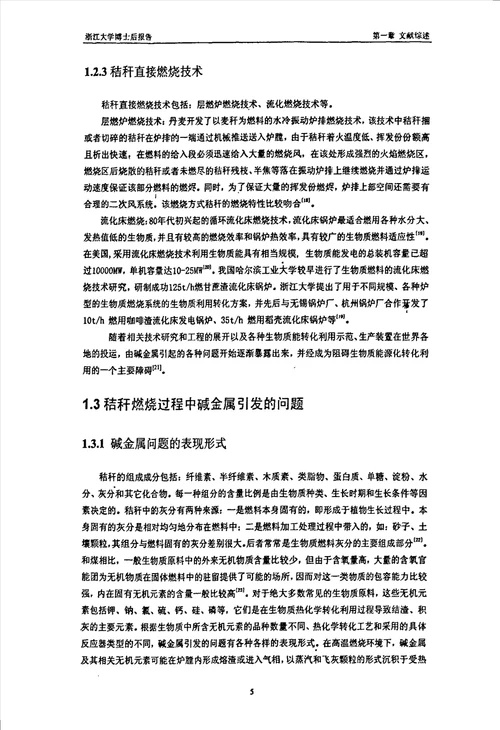 流化床中秸秆燃烧聚团试验研究动力工程与工程热物理专业毕业论文