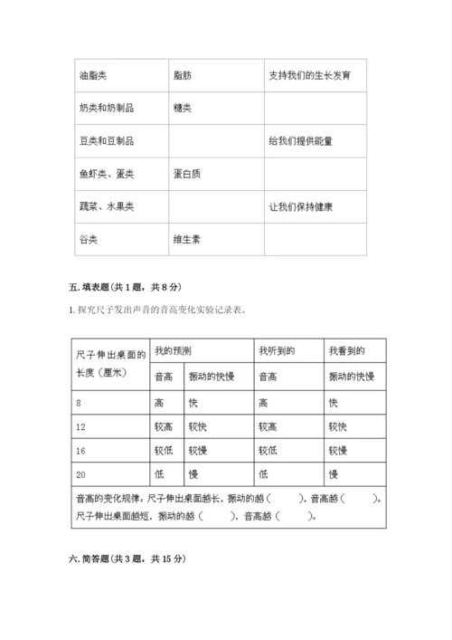 教科版四年级上册科学期末测试卷（精选题）.docx